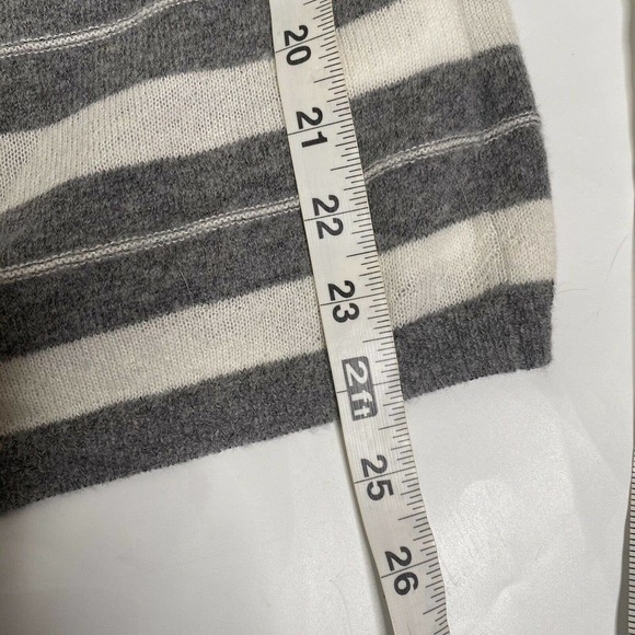 All saints Womens Cassia Jumper Gray White Stripe Boat Neck Wool Sweater… - Picture 11 of 11